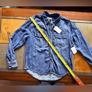 Good American BNWT button down denim  top size 1 western rodeo costal cowgirl